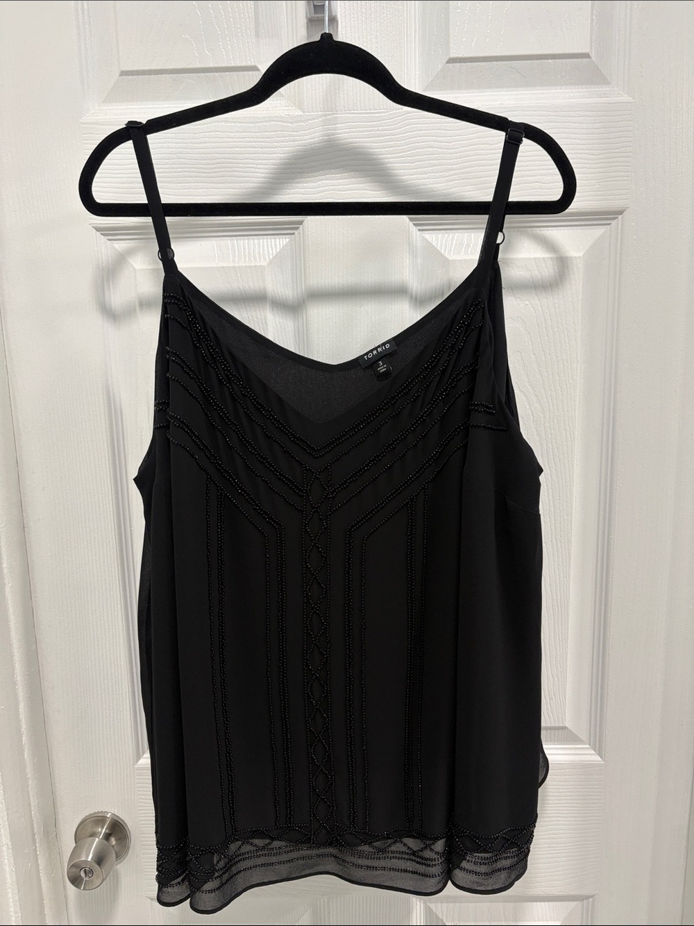 torrid Black Beaded V-Neck Evening Camisole